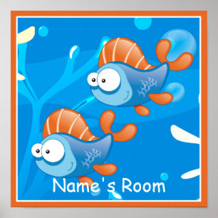 Mooie Aquatische Vissen Aangepaste Kinderkamer Pos Poster