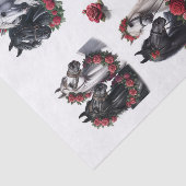 Mooie Arabische paarden met rode roos kransen Tissuepapier (Detail)