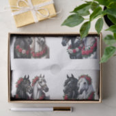 Mooie Arabische paarden met rode roos kransen Tissuepapier (Geschenk)