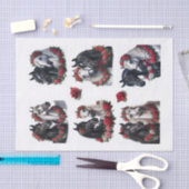 Mooie Arabische paarden met rode roos kransen Tissuepapier (Craft)