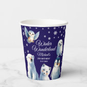Mooie Arctic Animals Blue Winter Kinderen Verjaard Papieren Bekers (Achterkant)