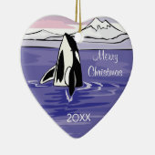 mooie arctische orka scène keramisch ornament (Rechts)
