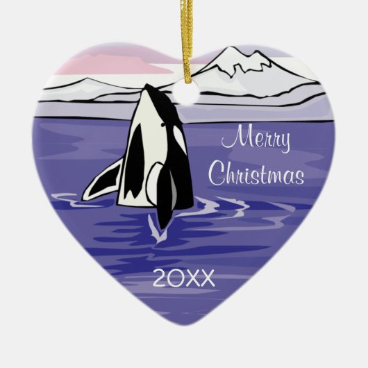 mooie arctische orka scène keramisch ornament (Voorkant)