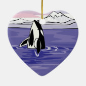mooie arctische orka scène keramisch ornament (Achterkant)