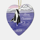 mooie arctische orka scène keramisch ornament (Links)