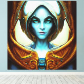 Mooie Arctische vrouw Canvas Afdruk (Insitu (Houten vloer))