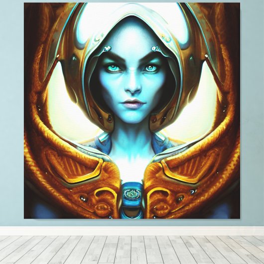 Mooie Arctische vrouw Canvas Afdruk (Insitu (Houten vloer))