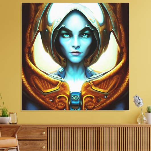 Mooie Arctische vrouw Canvas Afdruk (Insitu (Woonkamer))