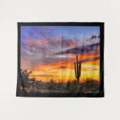 Mooie Arizona Sunset Saguaro en Cholla Cactus Wandkleed (Voorkant (horizontaal))