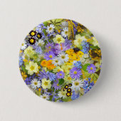 Mooie array van kleurrijke bloemen ronde button 5,7 cm (Voorkant)