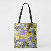 Mooie array van kleurrijke bloemen, tote bag (Voorkant)