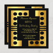 Mooie Art Deco 60th Birthday Party Gold Black Kaart (Voorkant / Achterkant)