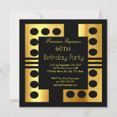 Mooie Art Deco 60th Birthday Party Gold Black Kaart (Voorkant)