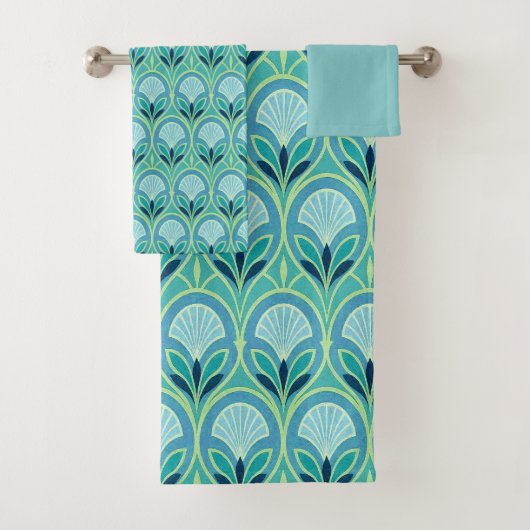 Mooie Art Deco bloem Bad Handdoek (Insitu)
