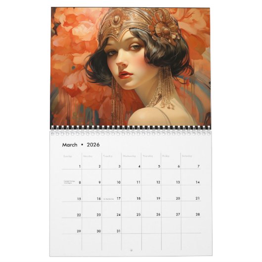 Mooie Art Deco brullende jaren 20 Kalender (Mar 2026)