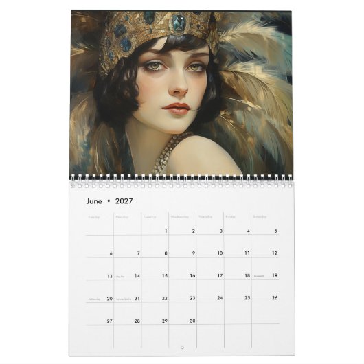 Mooie Art Deco brullende jaren 20 Kalender (Jun 2027)