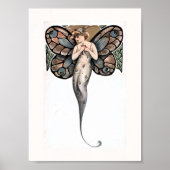 Mooie Art Deco Butterfly Fairy Poster (Voorkant)