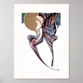 Mooie Art Deco Butterfly Fairy Poster (Voorkant)