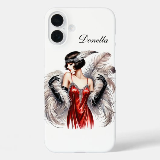 Mooie Art Deco dame voeg je naam toe  Case-Mate iPhone Case (Achterkant)