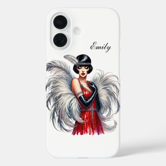 Mooie Art Deco dame voeg uw naam toe Case-Mate iPhone Case (Achterkant)