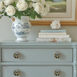 Mooie Art Deco Elegante Goud Turquoise    Keramische Knop