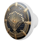 Mooie Art Deco Elegante Goud & Zwart Keramische Knop (Rechts)