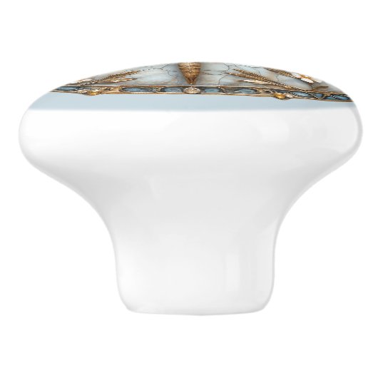 Mooie Art Deco Emaille Dragonfly Gouden Parels Keramische Knop (Zijkant)