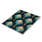 Mooie Art Deco Fan Border Keramische Tegel. Tegeltje (Zijkant)