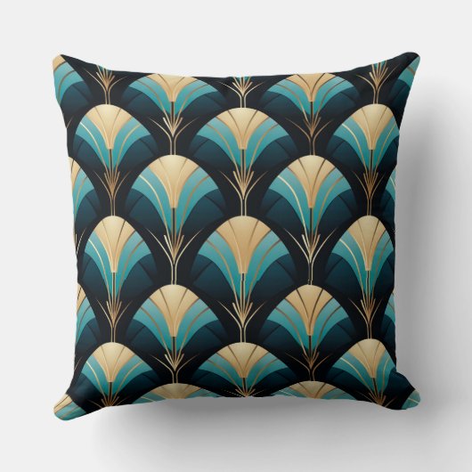 Mooie Art Deco Fan Style Kussen (Achterkant)
