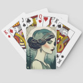 Mooie Art Deco Flapper Pokerkaarten (Achterkant)