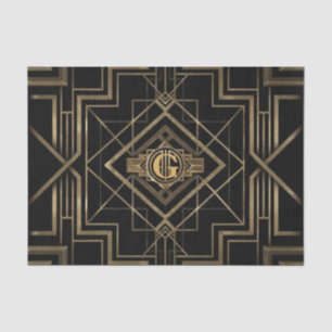 Mooie Art Deco Gatsby Monogram 1920 Tissuepapier