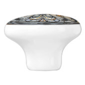 Mooie Art Deco Goud Grijs Kunstglas Keramische Knop (Zijkant)