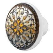 Mooie Art Deco Goud Grijs Kunstglas Keramische Knop (Rechts)