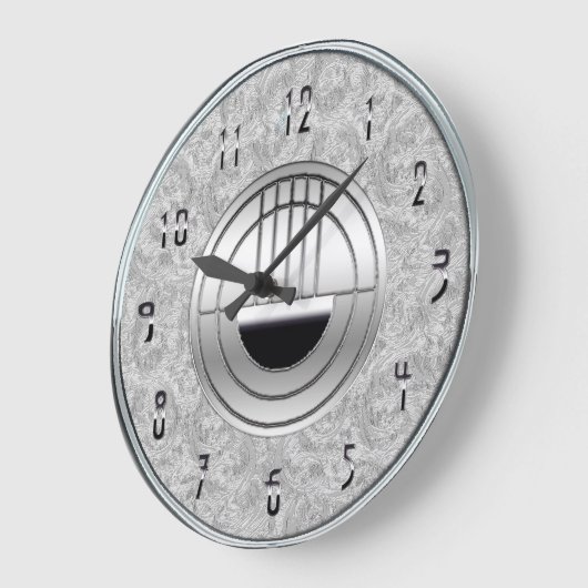 Mooie Art Deco Grey en Chrome Style Clock Grote Klok (Hoek)