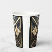 Mooie Art Deco ivoorkleurig goud zwart Papieren Bekers (Rechts)