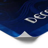 Mooie Art Deco Jewelry Poster. (Blauw) Poster (Hoek)