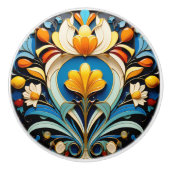 Mooie Art Deco Neuveau keramische knop (Voorkant)