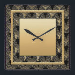 Mooie Art Deco Patterned Vierkante Klok<br><div class="desc">Ik heb deze prachtige Art Deco-klok gemaakt met behulp van een Art Deco Pattern voor de achtergrond, en ik heb gouden elementen toegevoegd om deze muurklok te maken. Dit is een heel Art Deco-stijl die er geweldig uitziet op elke muur in je huis. Voor alle Art Deco-liefhebbers. Of kan je...</div>