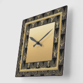 Mooie Art Deco Patterned Vierkante Klok (Hoek)