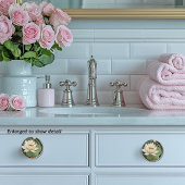 Mooie Art Deco Witte Waterlelie Lotus Bloem Keramische Knop