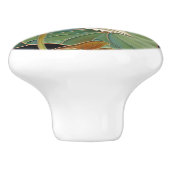 Mooie Art Deco Witte Waterlelie Lotus Bloem Keramische Knop (Zijkant)