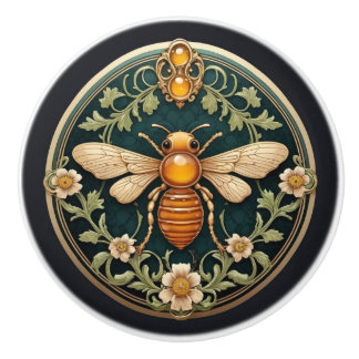 Mooie Art Nouveau Bee Keramische Knop