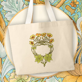 Mooie Art Nouveau bloemmotief Grote Tote Bag