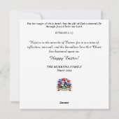 Mooie Art Nouveau Bunny Bloemmand Pasen Feestdagenkaart (Achterkant)