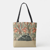 Mooie Art Nouveau Funny Cat kleuren Tote Bag (Achterkant)