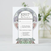 Mooie Art Nouveau RSVP Weddenschappen (Staand voorkant)