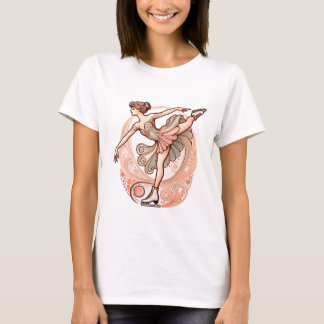 Mooie Art Nouveau schaatser Vrouwen T-shirt