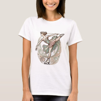 Mooie Art Nouveau schaatser Vrouwen T-shirt