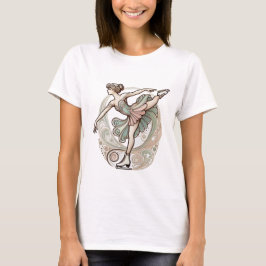 Mooie Art Nouveau schaatser Vrouwen T-shirt