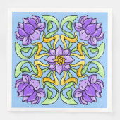 Mooie Art Nouveau-tegel met paarse bloemen Servet (Voorkant)